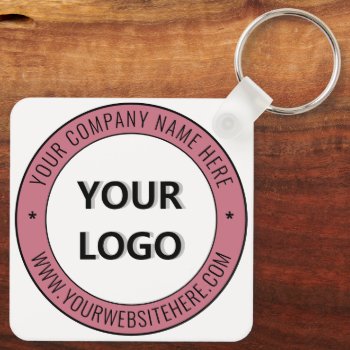 Your Logo Text And Colors Keychain - Promotional by Migned at Zazzle