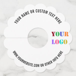 Your Logo Text and QR Code Wine Glass Tag Template