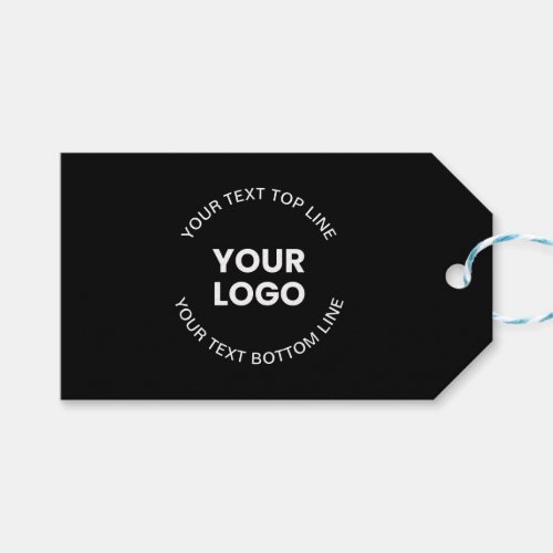 Your Logo  Text  Black Gift Tags