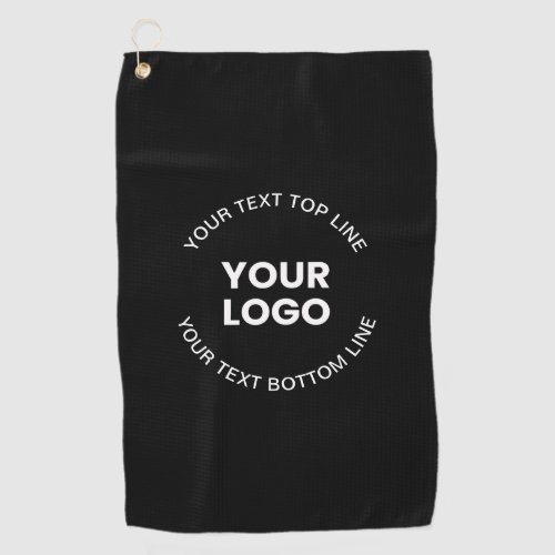 Your Logo  Text  Black Golf Towel