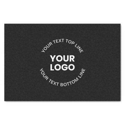 Your Logo  Text  Black Tissue Paper
