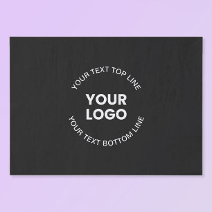Your Logo & Text   Black Tissue Paper
