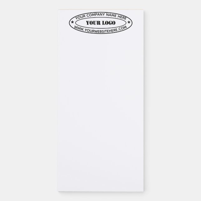 Your Logo Text Business Magnetic Notepad Template (Front)