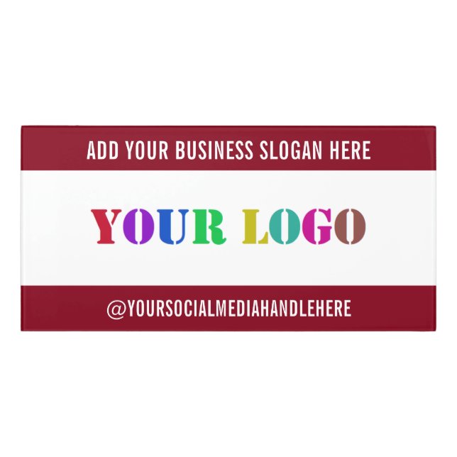 Your Logo Text Business Office Door Sign Template (Classic Front)