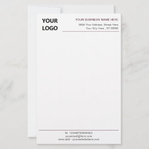 Your Logo Text Business Stationery Paper Template
