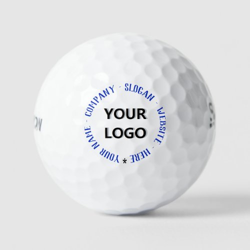 Your Logo Text Colors Personalized Modern Stamp Golf Balls