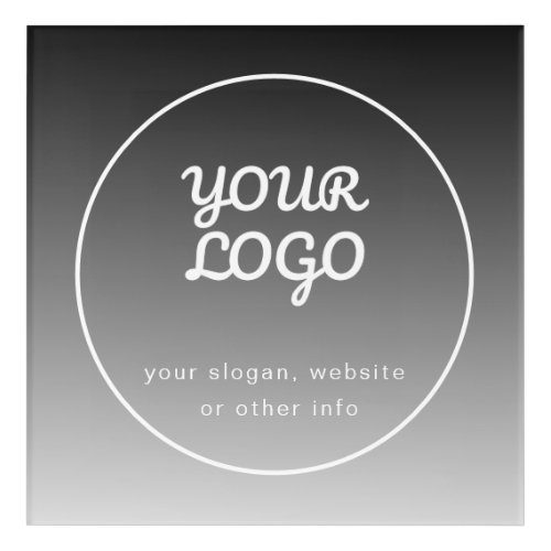 Your Logo  Text  Dark Grey Gradient Acrylic Print