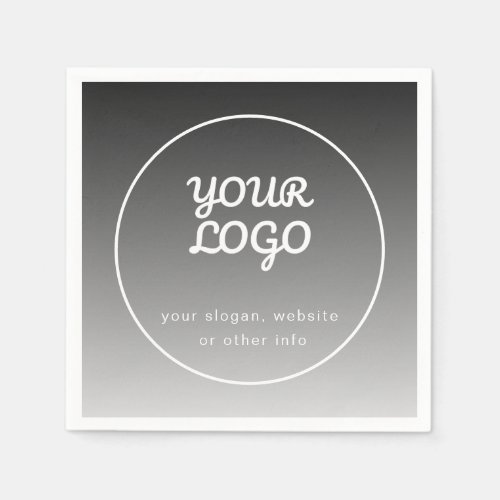 Your Logo  Text  Dark Grey Gradient Napkins