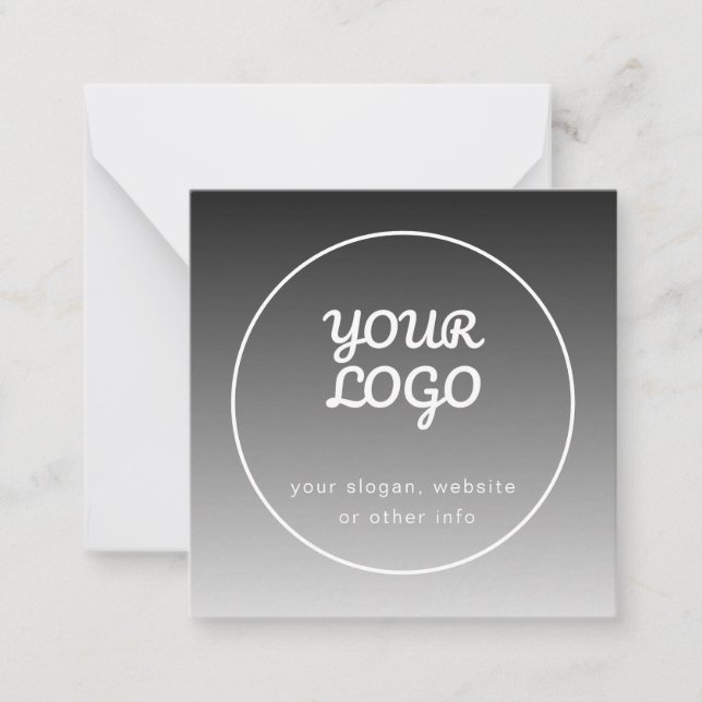 Your Logo & Text | Dark Grey Gradient Note Card (Front)