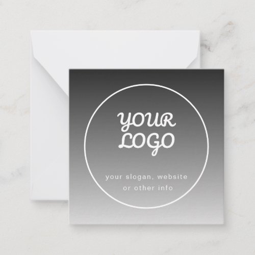 Your Logo  Text  Dark Grey Gradient Note Card