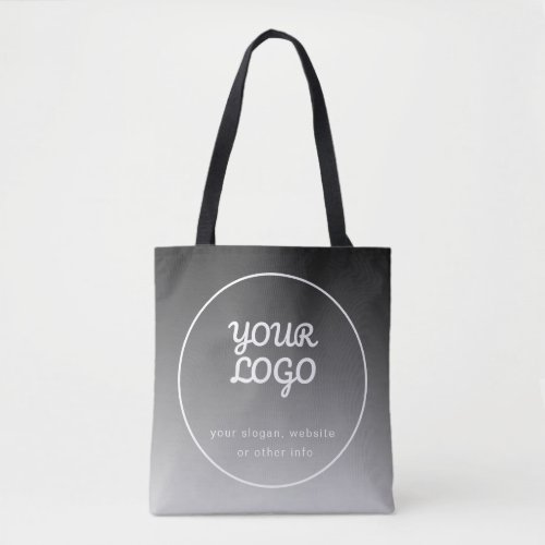 Your Logo  Text  Dark Grey Gradient Tote Bag