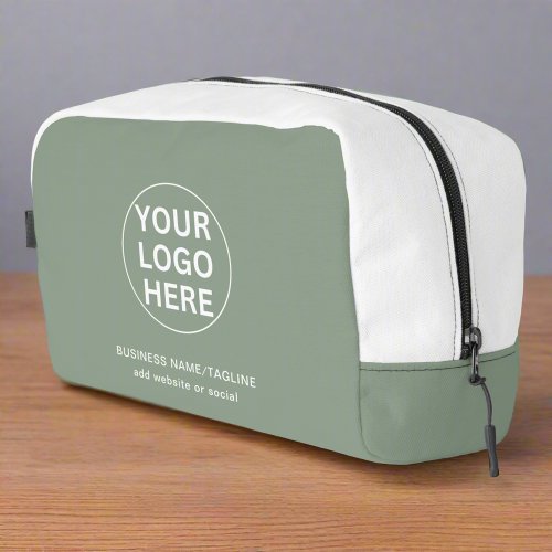 Your Logo  Text Here l Business Promo Sage Green  Dopp Kit