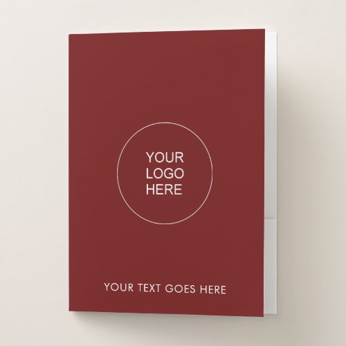 Your Logo Text Here Template Dark Red Customizable Pocket Folder