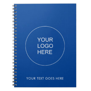 Your Logo Text Here Template Deep Blue Spiral Notebook
