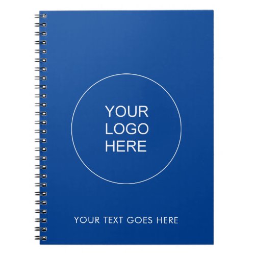 Your Logo Text Here Template Deep Blue Spiral Notebook