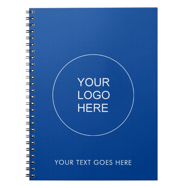 Your Logo Text Here Template Deep Blue Spiral Notebook (Front)