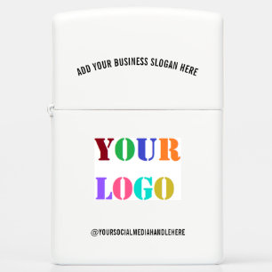 Your Logo Text Info Branded Zippo Lighter Example