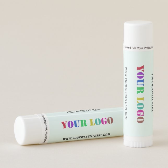 Your Logo Text Info Business Promotional Lip Balm (Front)