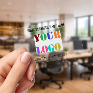 Your Logo Text Info Clear Business Cards Example