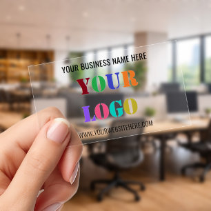 Your Logo Text Info Clear Business Cards Template
