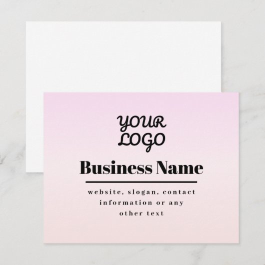 Your Logo & Text | Pink & Peach Ombre (Front/Back)