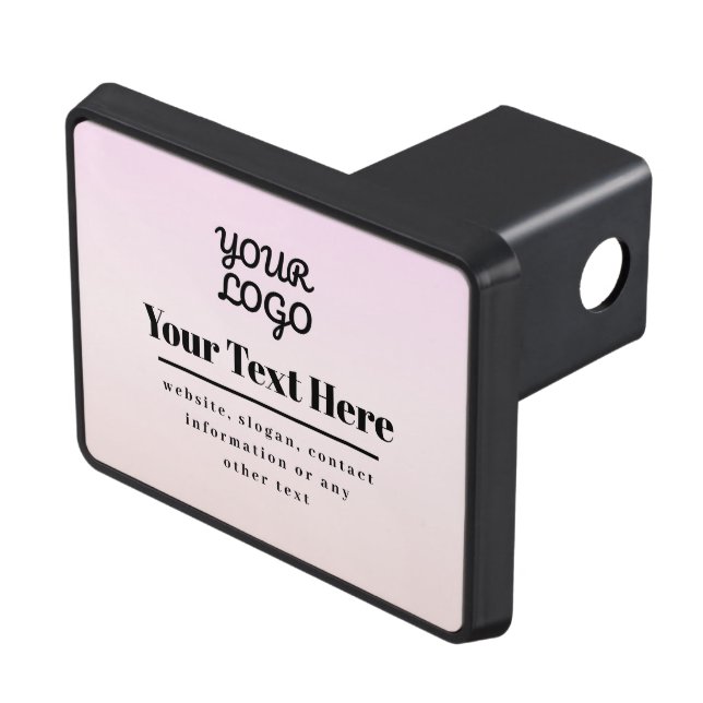 Your Logo & Text | Pink & Peach Ombre Hitch Cover (Top Right)
