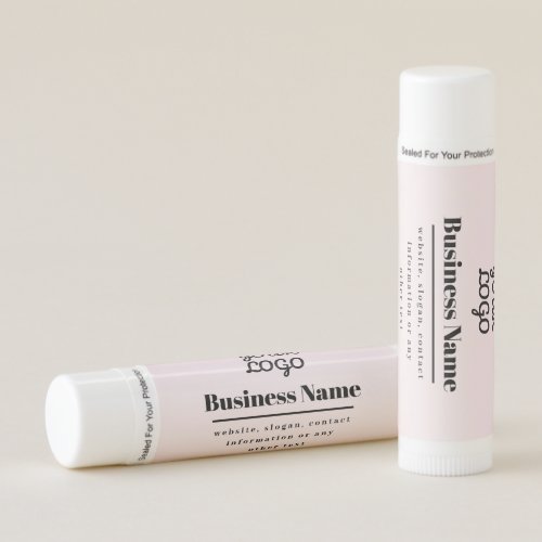 Your Logo &amp; Text | Pink &amp; Peach Ombre Lip Balm