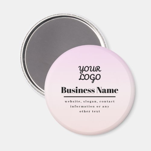 Your Logo &amp; Text | Pink &amp; Peach Ombre Magnet