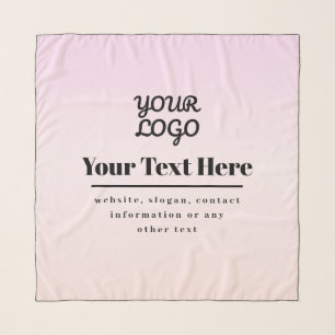 Your Logo & Text   Pink & Peach Ombre Scarf