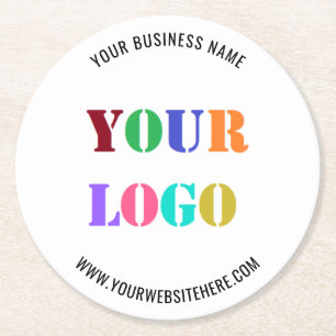 Your Logo Text Promotional Business Paper Coaster