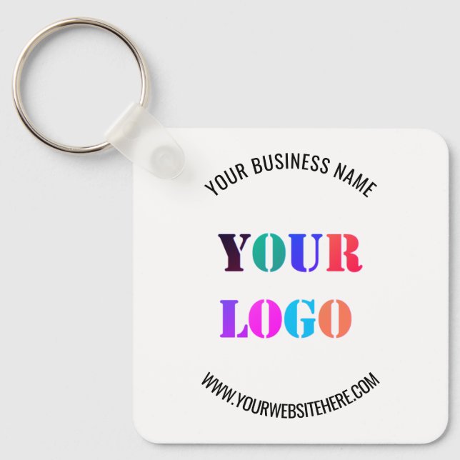 Your Logo Text Promotional Keychain Example (Front)