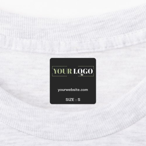 Your Logo Text Website Size Clothing Black Garment Labels