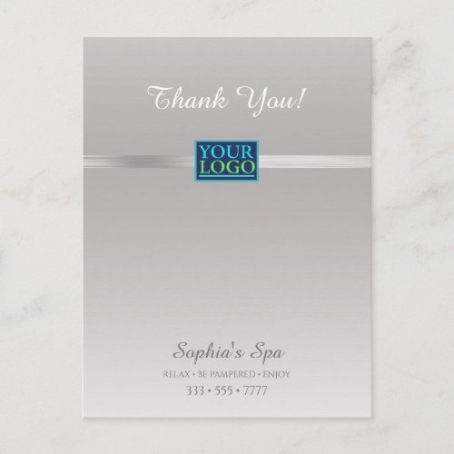 Your Logo Thank You Bus Promo Name SilverWhite Postcard