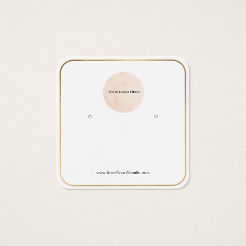 Your Logo Thin Gold Border Earring Display Card