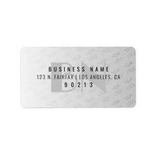 Your Logo Tiled Grey Gradient Return Address Label