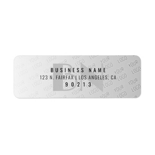 Your Logo Tiled  Grey Gradient Return Address Label