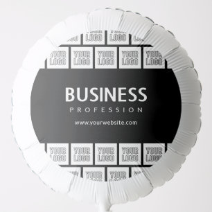 Your Logo Tiled Pattern & Editable Business Name Balloon