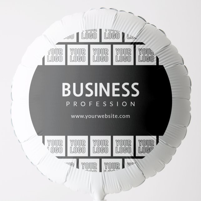 Your Logo Tiled Pattern & Editable Business Name  Balloon (Front)