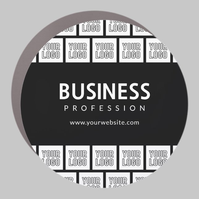 Your Logo Tiled Pattern & Editable Business Name  Car Magnet (Creator Uploaded)