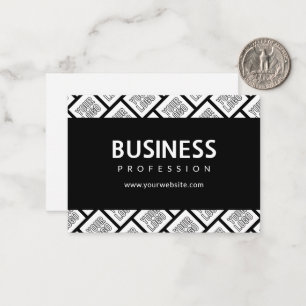 Your Logo Tiled Pattern & Editable Business Name Note Card