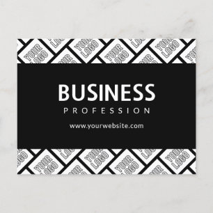 Your Logo Tiled Pattern & Editable Business Name  Postcard