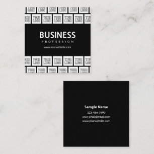 Your Logo Tiled Pattern & Editable Business Name Square Business Card