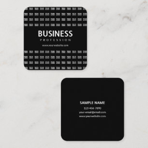 Your Logo Tiled Pattern & Editable Business Name Square Business Card