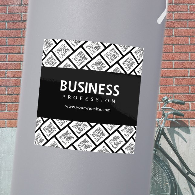 Your Logo Tiled Pattern & Editable Business Name  Sticker (Creator Uploaded)