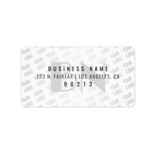 Your Logo Tiled White Gradient Return Address Label
