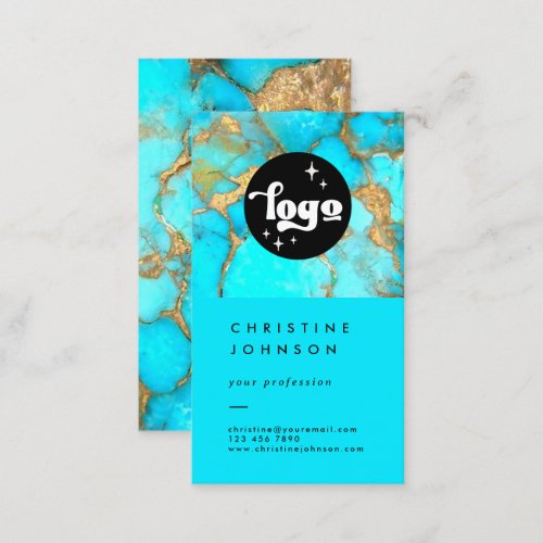 your logo turquoise stone business card