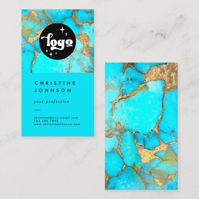 your logo turquoise stone business card (Front/Back)