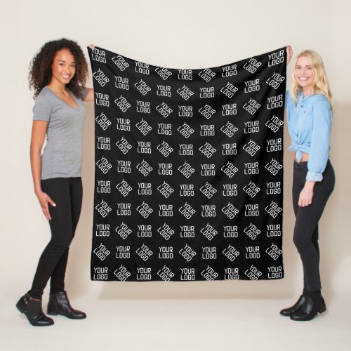 Your Logo  Unique Alternating Logo or Design Fleece Blanket