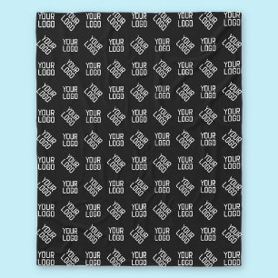 Your Logo Unique Alternating Logo or Design Fleece Blanket