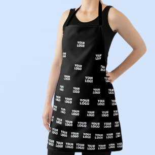 Your Logo Unique Arch Pattern   Black (editable) Apron